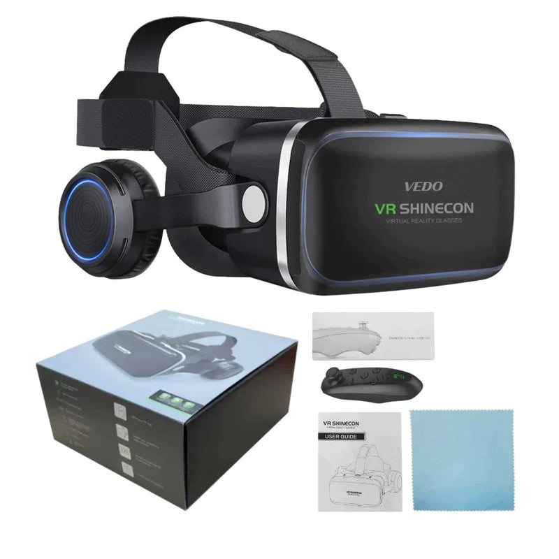 Oculos Vr Realidade Virtual 3d Com Fone De Ouvido E Controle Óculos VR Fone De Ouvido De Realidade Virtual Dispositivos 3D De Proteção Para Capacete Com Luz Inteligente Smartphones Telefônicos Vr Box