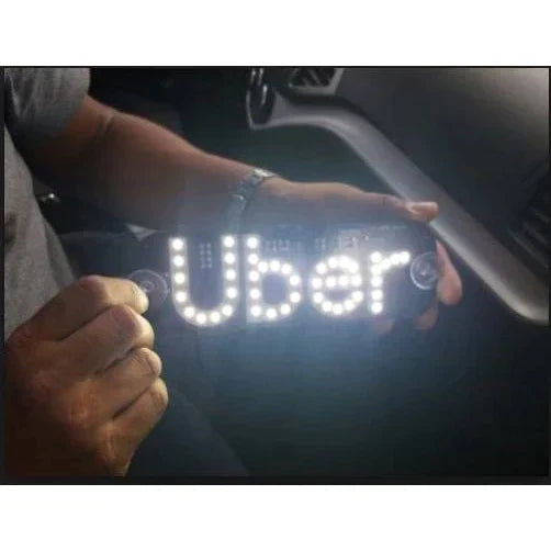 Placa Para Carro Led Letreiro Motorista De Aplicativo Uber00